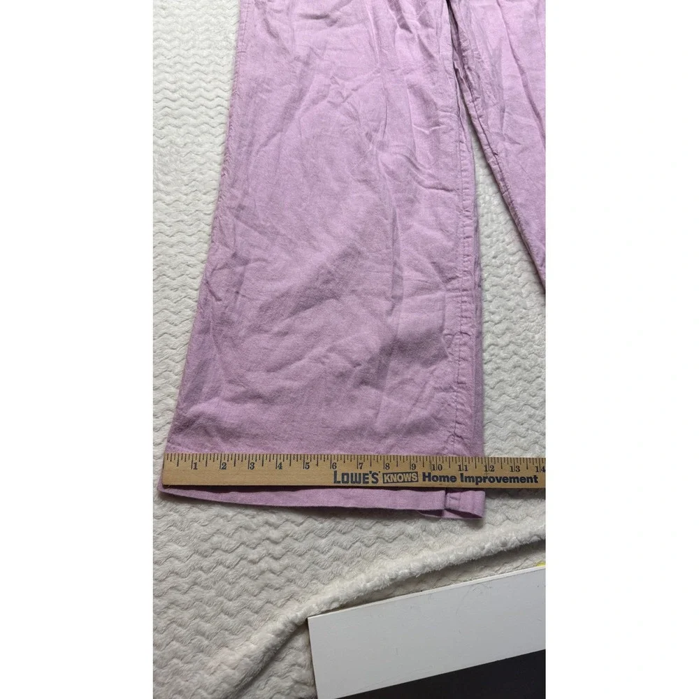 Banana Republic Pink Lavender Linen Wide Leg Pleated Pants Size 8 High Rise